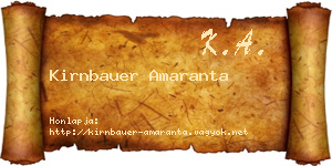Kirnbauer Amaranta névjegykártya
